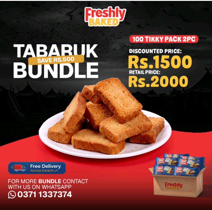 TABARUK BUNDLE (100) TICKY PACK (TEA RUSK) 2PC